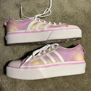 ADIDAS LAVENDER NIZZA PLATFORM SNEAKER SIZE 7.5